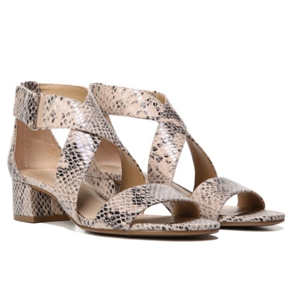 Cute snakeskin strap sandals!